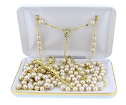 Pearl Lasso Wedding Rosary [RB3572]