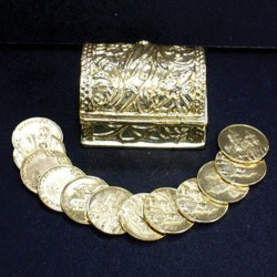 Petite Gold Tone Treasure Chest Wedding Arras Set [SFA0009]