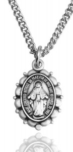 Petite Miraculous Pendant with Scalloped Border [HM0832]