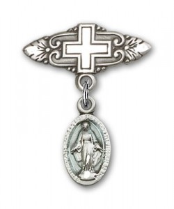 Pin Badge with Blue Miraculous Charm and Badge Pin with Cross [BLBP0157]