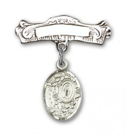 Pin Badge with Miraculous Charm and Arched Polished Engravable Badge Pin [BLBP2345]