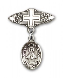 Pin Badge with Our Lady of San Juan Charm and Badge Pin with Cross [BLBP1716]