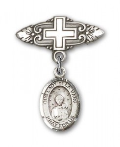 Pin Badge with Our Lady of la Vang Charm and Badge Pin with Cross [BLBP1065]