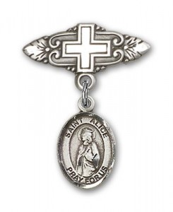 Pin Badge with St. Alice Charm and Badge Pin with Cross [BLBP1611]