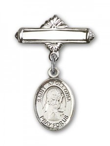 Pin Badge with St. Apollonia Charm and Polished Engravable Badge Pin [BLBP0293]
