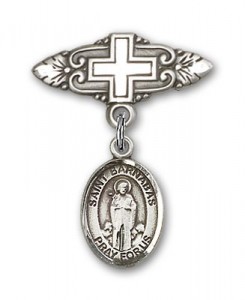 Pin Badge with St. Barnabas Charm and Badge Pin with Cross [BLBP1394]
