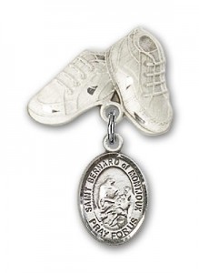 Pin Badge with St. Bernard of Montjoux Charm and Baby Boots Pin [BLBP1728]