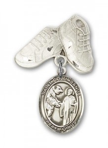 Pin Badge with St. Columbanus Charm and Baby Boots Pin [BLBP2111]