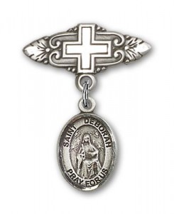 Pin Badge with St. Deborah Charm and Badge Pin with Cross [BLBP1869]