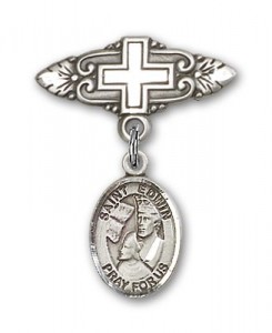 Pin Badge with St. Edwin Charm and Badge Pin with Cross [BLBP2309]