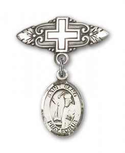 Pin Badge with St. Elmo Charm and Badge Pin with Cross [BLBP0477]