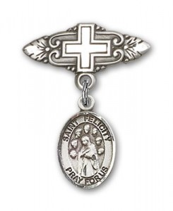 Pin Badge with St. Felicity Charm and Badge Pin with Cross [BLBP2211]