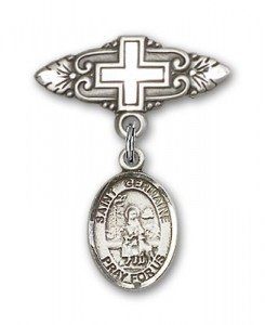 Pin Badge with St. Germaine Cousin Charm and Badge Pin with Cross [BLBP1359]