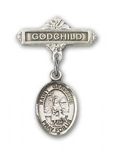 Pin Badge with St. Germaine Cousin Charm and Godchild Badge Pin [BLBP1363]