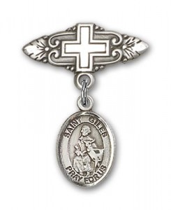Pin Badge with St. Giles Charm and Badge Pin with Cross [BLBP2253]