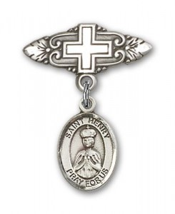Pin Badge with St. Henry II Charm and Badge Pin with Cross [BLBP0582]