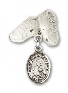 Pin Badge with St. James the Lesser Charm and Baby Boots Pin [BLBP1812]