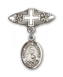 Pin Badge with St. James the Lesser Charm and Badge Pin with Cross [BLBP1807]