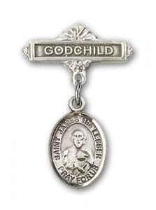 Pin Badge with St. James the Lesser Charm and Godchild Badge Pin [BLBP1811]