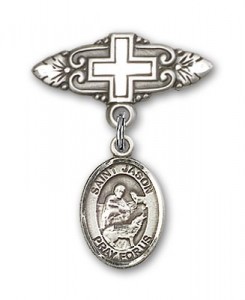 Pin Badge with St. Jason Charm and Badge Pin with Cross [BLBP0617]