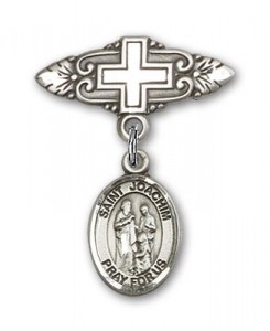 Pin Badge with St. Joachim Charm and Badge Pin with Cross [BLBP2246]