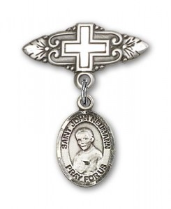 Pin Badge with St. John Neumann Charm and Badge Pin with Cross [BLBP1310]