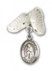 Pin Badge with St. Juan Diego Charm and Baby Boots Pin [BLBP1042]