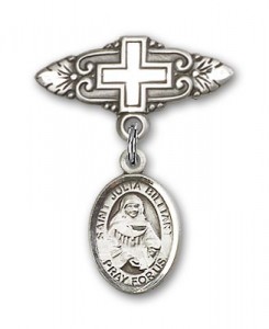 Pin Badge with St. Julia Billiart Charm and Badge Pin with Cross [BLBP1737]