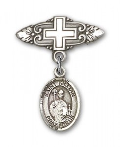 Pin Badge with St. Kilian Charm and Badge Pin with Cross [BLBP0729]