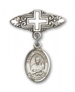 Pin Badge with St. Lawrence Charm and Badge Pin with Cross [BLBP0701]