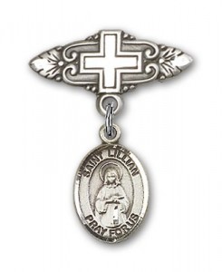 Pin Badge with St. Lillian Charm and Badge Pin with Cross [BLBP1464]