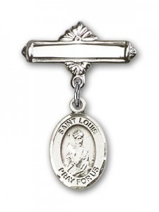 Pin Badge with St. Louis Charm and Polished Engravable Badge Pin [BLBP0826]
