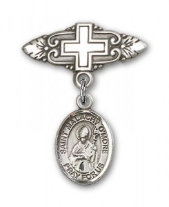 Pin Badge with St. Malachy O'More Charm and Badge Pin with Cross [BLBP2078]