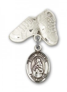 Pin Badge with St. Matilda Charm and Baby Boots Pin [BLBP1553]