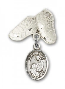 Pin Badge with St. Paula Charm and Baby Boots Pin [BLBP2300]