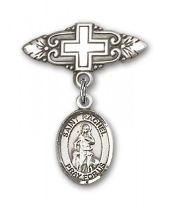 Pin Badge with St. Rachel Charm and Badge Pin with Cross [BLBP1632]