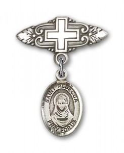 Pin Badge with St. Rebecca Charm and Badge Pin with Cross [BLBP1639]