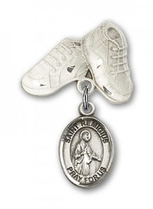 Pin Badge with St. Remigius of Reims Charm and Baby Boots Pin [BLBP1791]