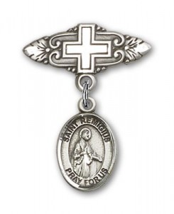 Pin Badge with St. Remigius of Reims Charm and Badge Pin with Cross [BLBP1786]