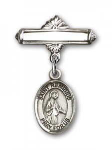 Pin Badge with St. Remigius of Reims Charm and Polished Engravable Badge Pin [BLBP1785]