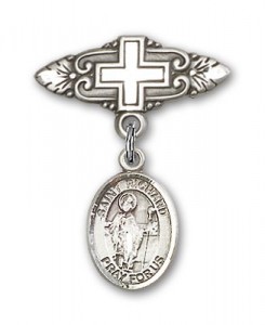 Pin Badge with St. Richard Charm and Badge Pin with Cross [BLBP0911]