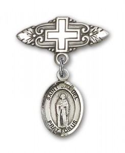 Pin Badge with St. Samuel Charm and Badge Pin with Cross [BLBP1688]