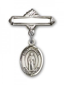 Pin Badge with St. Samuel Charm and Polished Engravable Badge Pin [BLBP1687]