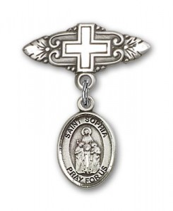 Pin Badge with St. Sophia Charm and Badge Pin with Cross [BLBP1198]