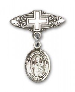 Pin Badge with St. Stanislaus Charm and Badge Pin with Cross [BLBP1128]