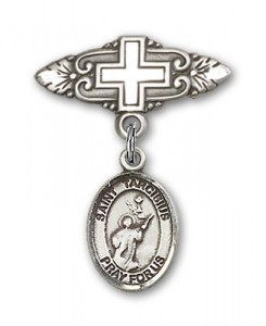 Pin Badge with St. Tarcisius Charm and Badge Pin with Cross [BLBP1702]