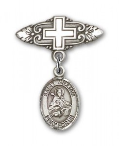 Pin Badge with St. William of Rochester Charm and Badge Pin with Cross [BLBP1058]