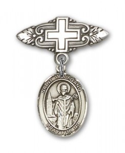 Pin Badge with St. Wolfgang Charm and Badge Pin with Cross [BLBP2120]