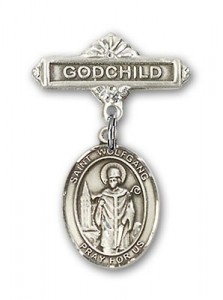 Pin Badge with St. Wolfgang Charm and Godchild Badge Pin [BLBP2124]