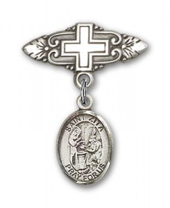 Pin Badge with St. Zita Charm and Badge Pin with Cross [BLBP1583]